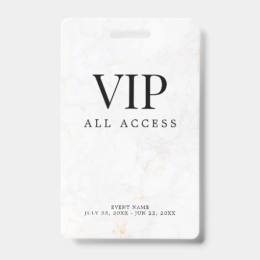 Elegante aangepaste VIP-all-access pas evenementen Badge (Voorzijde)