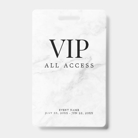 Elegante aangepaste VIP-all-access pas evenementen Badge (Voorzijde)