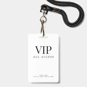 Elegante aangepaste VIP All Access Pass evenemente Badge