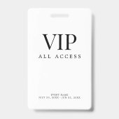 Elegante aangepaste VIP All Access Pass evenemente Badge (Voorzijde)