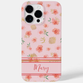 Elegante aangepaste vrouwelijke roze bloesems met  Case-Mate iPhone 14 pro max hoesje