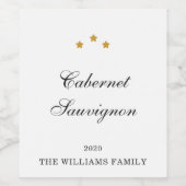 Elegante aangepaste wijnvariëteit familienaam en j wijn etiket (Enkel label)