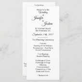 Elegante aangepaste witte zwarte trouwprogramma's programmakaart (Voorkant / Achterkant)