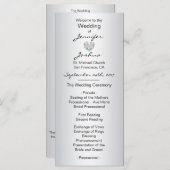 Elegante aangepaste zilveren zwarte bruiloft progr programmakaart (Voorkant / Achterkant)