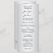 Elegante aangepaste zilveren zwarte bruiloft progr programmakaart (Voorkant / Achterkant)