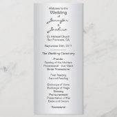 Elegante aangepaste zilveren zwarte bruiloft progr programmakaart (Voorkant)