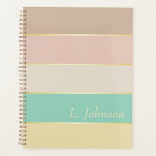 Elegante aangepaste zomerkleuren Kleurenblok Strep Planner