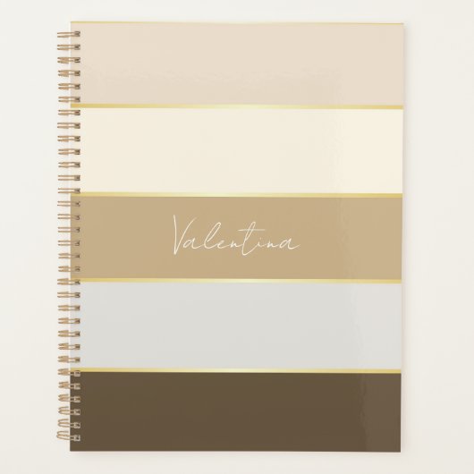 Elegante aangepaste zomerkleuren Kleurenblok Strep Planner (Voorkant)