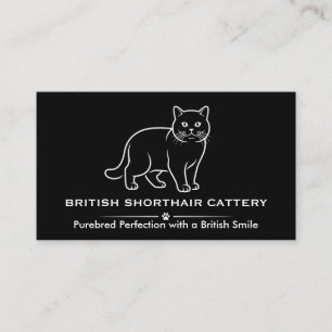 Elegante Aangepaste Zwarte Britse Kortharige Fokke Visitekaartje