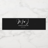 Elegante aangepaste zwarte bruiloft water fles lab waterfles etiket (Enkel label)