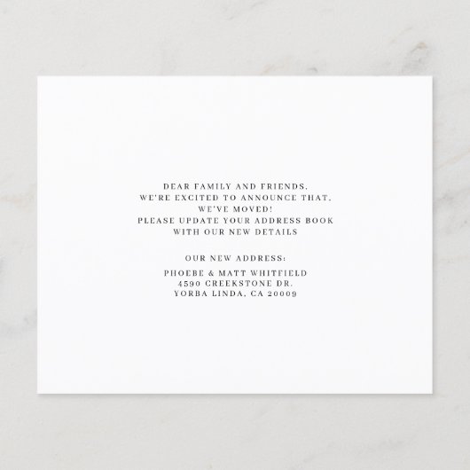 Elegante aankondiging van adreswijziging (Achterkant)