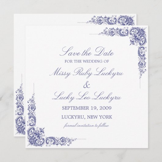 Elegante aankondiging van bewaar de datum (Voorkant / Achterkant)