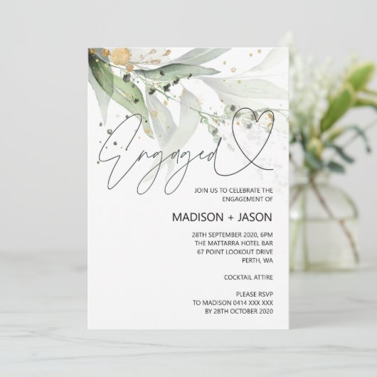 Elegante aankondiging van Eucalyptus Engagement Pa (Staand voorkant)