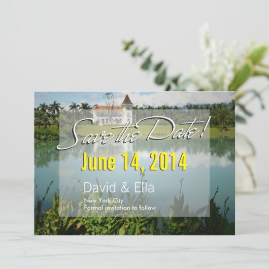 Elegante aankondiging van het redden van de datum  (Staand voorkant)