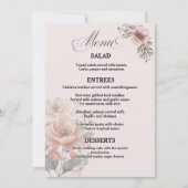 Elegante Aanpasbare Bloemen Bruiloftsmenu Kaart (Voorkant)
