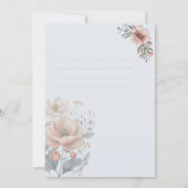 Elegante Aanpasbare Bloemen Bruiloftsmenu Kaart (Achterkant)