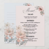 Elegante Aanpasbare Bloemen Huwelijksmenu Kaart (Voorkant / Achterkant)