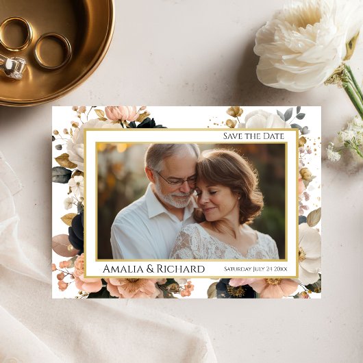 Elegante Aanpasbare Bloemige Save the Date Kaart