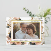 Elegante Aanpasbare Bloemige Save the Date Kaart (Staand voorkant)