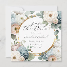 Elegante Aanpasbare Bloemige 'Save the Date'-kaart Kaart