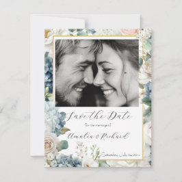 Elegante Aanpasbare Bloemige 'Save the Date'-kaart Save The Date