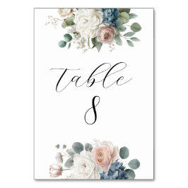 Elegante Aanpasbare Bloemige Tafel Nummerkaarten Kaart