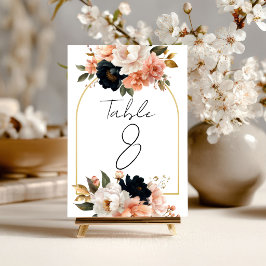 Elegante Aanpasbare Bloemstuk Tafel Nummerkaarten Kaart
