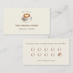 Elegante aanpasbare Coffee shop Loyalty Visitekaartje