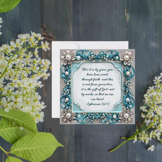 Elegante Aanpasbare Downloadbare Parel Frame Feestdagenkaart