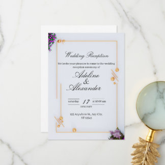 Elegante aanpasbare huwelijksreceptie uitnodiging