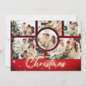 Elegante aanpasbare kerstfamiliefoto  feestdagenkaart (Voorkant)