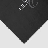 Elegante Aanpasbare Monogram | Zwart Grijs Wit Tissuepapier (Detail)