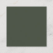 Elegante aanpasbare olijfgroene trouw informatiekaartje (Achterkant)