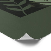 Elegante aanpasbare olijfgroene trouw  poster (Hoek)
