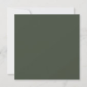Elegante aanpasbare olijfgroene trouw save the date (Achterkant)