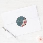 Elegante aanpasbare pastelbloemen  ronde sticker (Envelop)