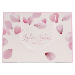 Elegante aanpasbare roze bloembladcadeautas groot cadeauzakje