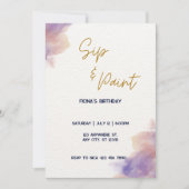 Elegante aanpasbare Sip en Schilderfeest Kaart (Voorkant)