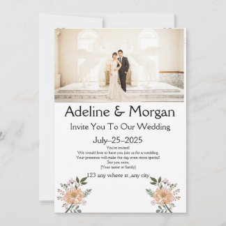 Elegante aanpasbare trouwkaart uitnodigingen