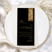 Elegante Aanpassing met Naam Gast Zwart en Goud Menu
