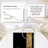 Elegante Aanpassing met Naam Gast Zwart en Goud Menu