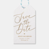 Elegante aanraking bewerkbare kleur sparen het dat cadeaulabel (Voorkant)