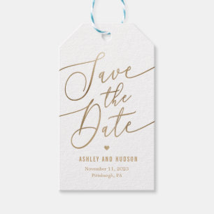 Elegante aanraking bewerkbare kleur sparen het dat cadeaulabel