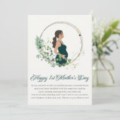 Elegante Aanstaande Moeder Gelukkig 1e Moederdag Feestdagenkaart (Staand voorkant)