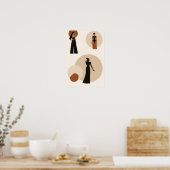 Elegante Aanwezigheid | Moderne Abstracte Vrouweli Poster (Keuken)