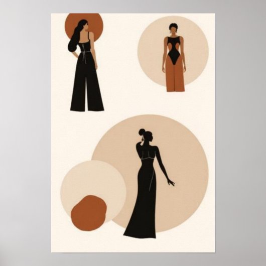 Elegante Aanwezigheid | Moderne Abstracte Vrouweli Poster (Voorkant)