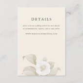 Elegante aardachtige bloemencrème bruiloft details informatiekaartje (Voorkant)