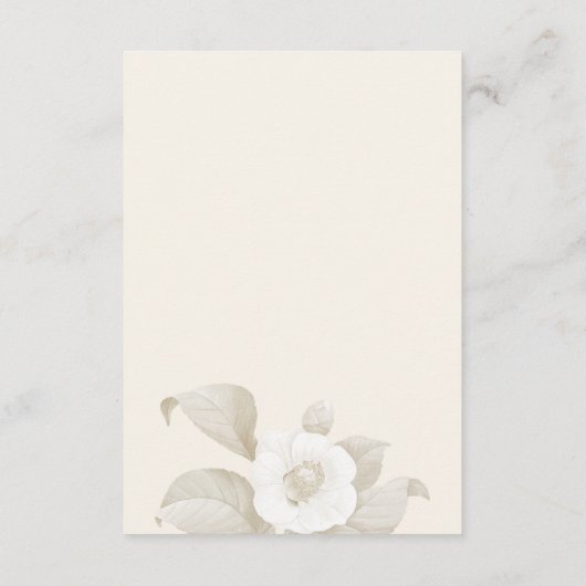 Elegante aardachtige bloemencrème bruiloft details informatiekaartje (Achterkant)