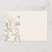Elegante aardachtige bloemencrème bruiloft details informatiekaartje (Achterkant)