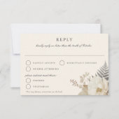 Elegante aardachtige bloemencrème bruiloft RSVP (Voorkant)